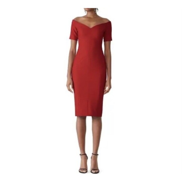 Cinq À Sept NWOT Birch Sheath Dress in Scarlet Red Size 4 - Picture 2 of 16